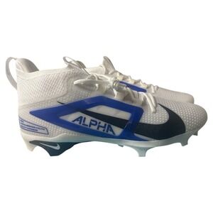 Nike Alpha Menace 4 Elite White/Blue Football Cleats FZ7701-103 Men's Size 13 US